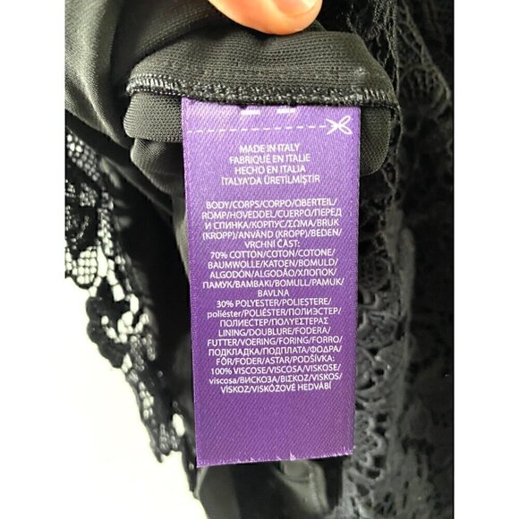 Ralph Lauren Purple Label Liesel Lace Long-Sleeve Cocktail Dress Sz 6 Black - Picture 8 of 11